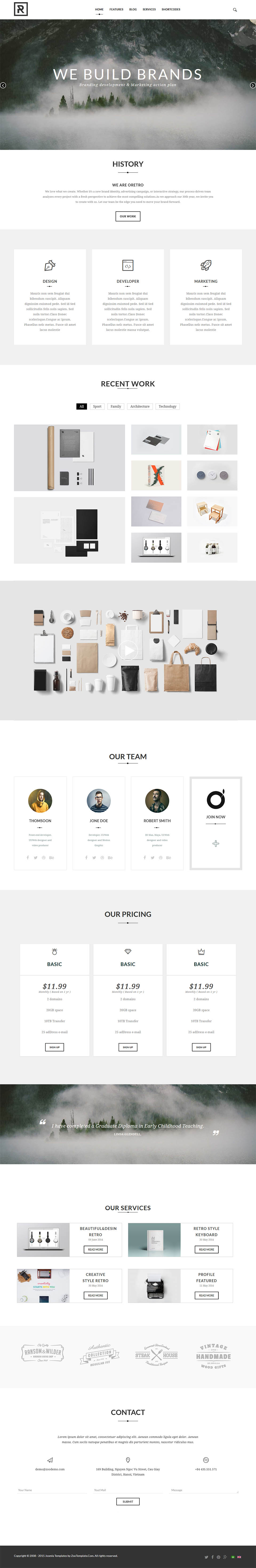 Template ZooTemplate Retro Joomla template ZooTemplate Retro