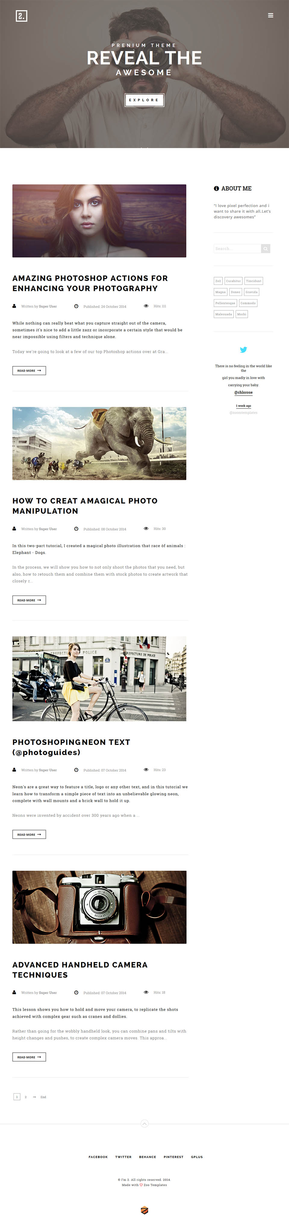 Joomla template ZooTemplate Two