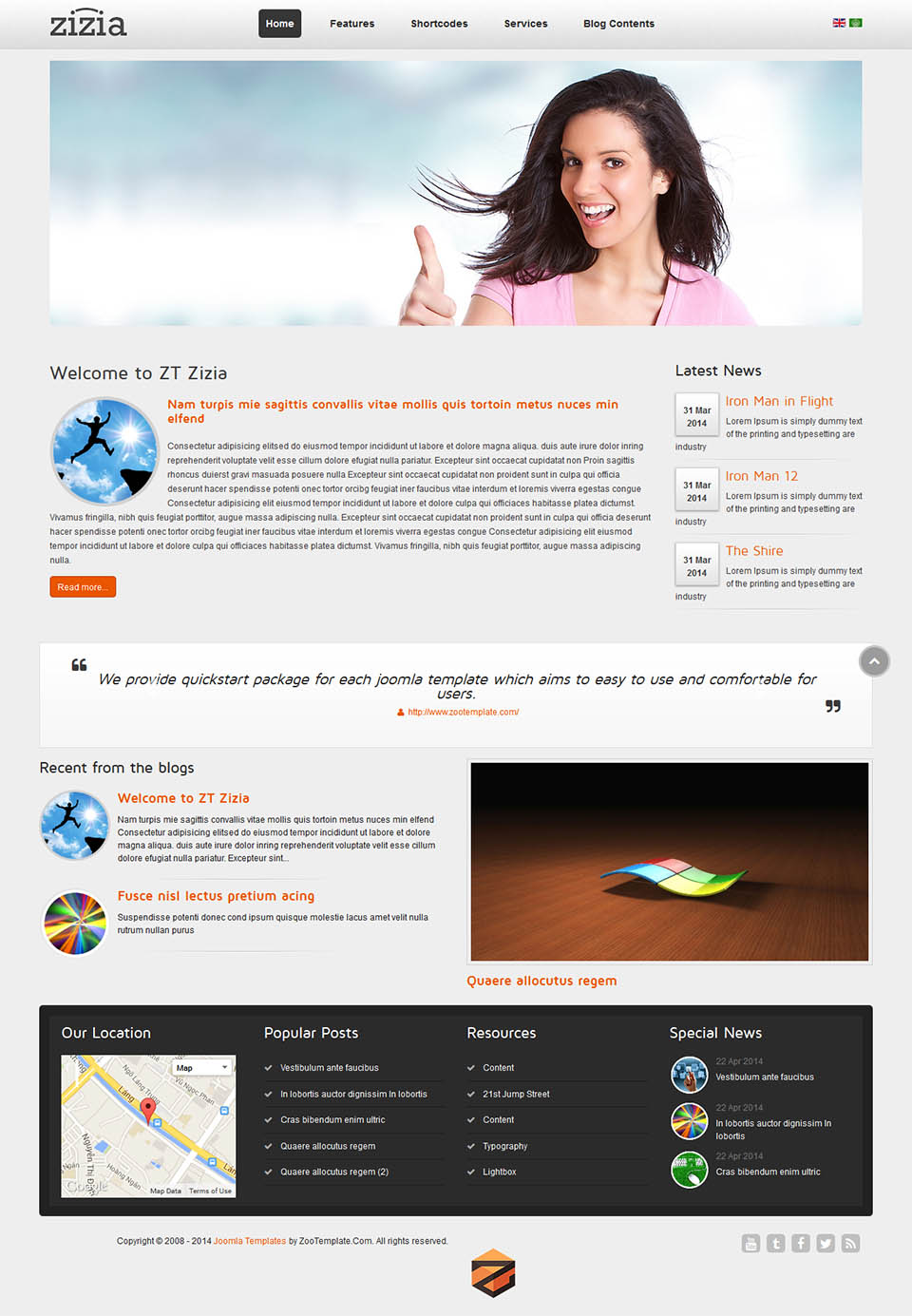 Joomla template ZooTemplate Zizia